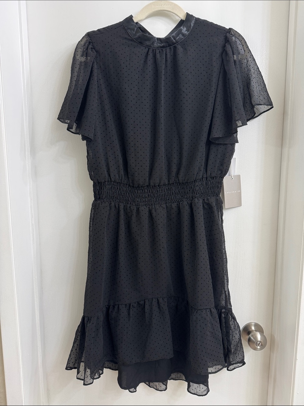 Chelsea 28 Black Dot Ruffle Dress